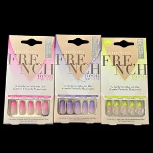 Salon Perfect lot of 3 neon press on nails